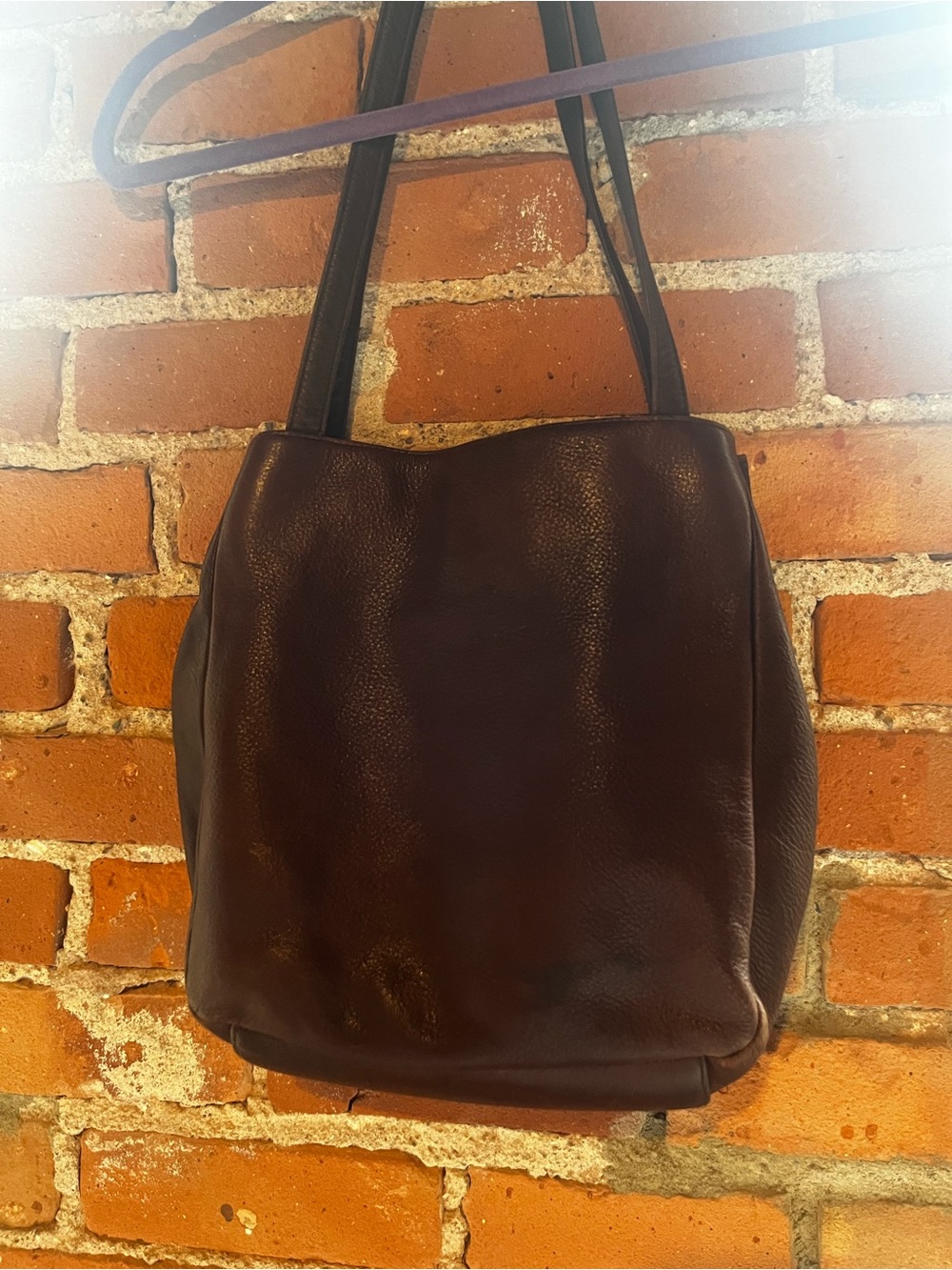 Vintage Leather Shoulder Bag in Chocolate Brown - Picture 5 of 7